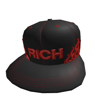 Black & Red Rich Flames Hat Roblox item