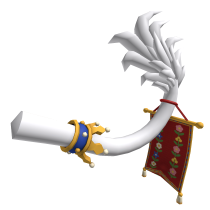 Medieval Fantasy Crowned White Unicorn Tail Banner