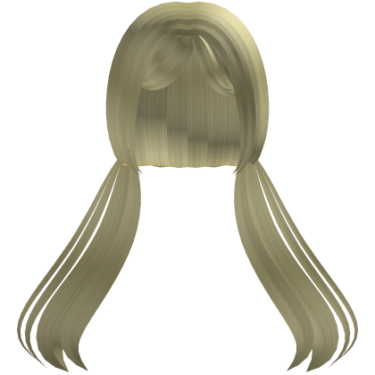 Yellow Kawaii Curtain Bangs Low Twintails Roblox item