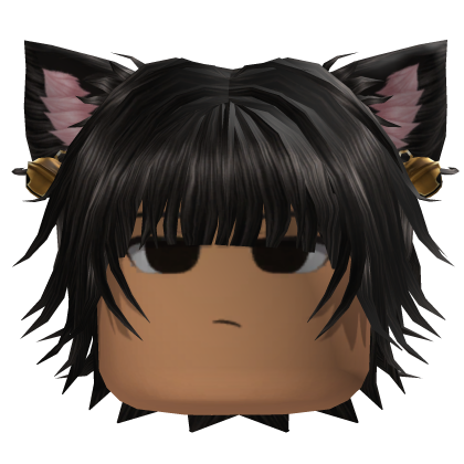 Layered Hair w/ Cat Ears (Black)