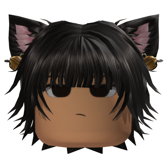Layered Hair w/ Cat Ears (Black)