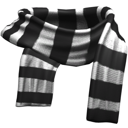 realistic Black & White striped Scarf