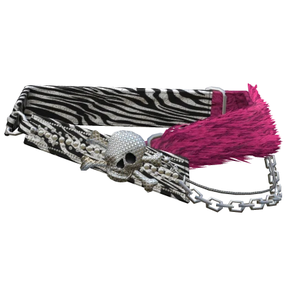 2000s Skull Belt Mcbling Vintage Y2k Pink Zebra | Roblox Item