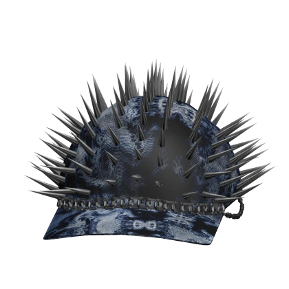 Blue Tiedye Spikey Grunge Chain Sideways Cap | Roblox Item