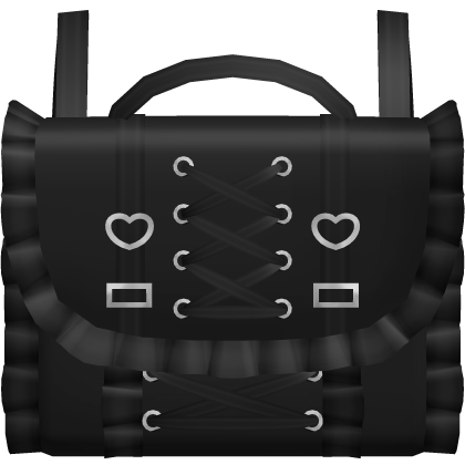kawaii ruffled black letter backpack 3.0 Roblox item