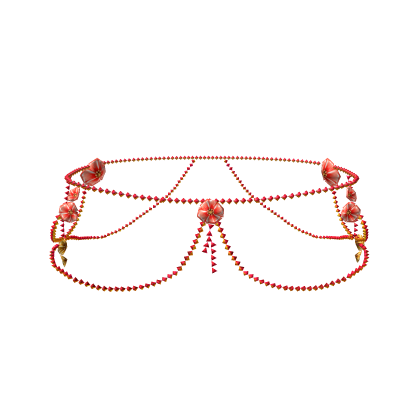 Coral Red Crystal Charm Waist Chain