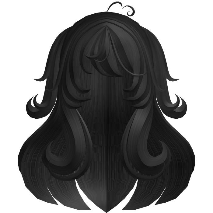 ୨ৎ Sweet Black Fluffy Long Hair With Pigtails