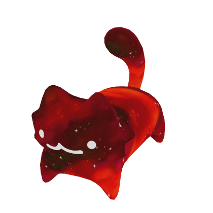 Red Cartoony Galaxy Cat Suit