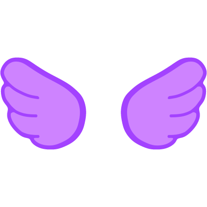 ♡ Cute Glowing Chibi Angel Wings Purple