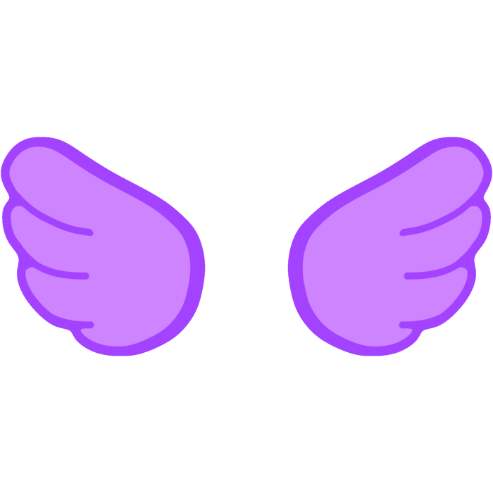 ♡ Cute Glowing Chibi Angel Wings Purple
