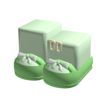 kawaii green shoes w/ socks