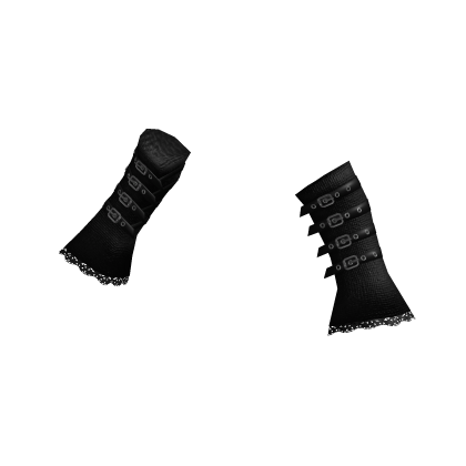 gothic arm warmers w buckles black