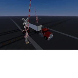 Semi truck crashes at the railroad crossing icon