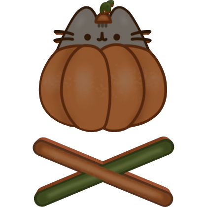 ♡ Pumpkin cat hairclip halloween orange cute gre