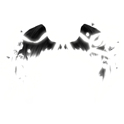 🎀 Glow Rose Petal Angel Wings Ribbons Black White