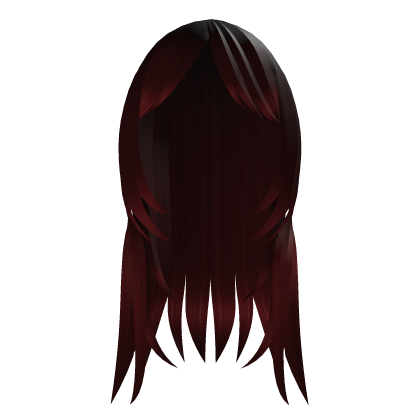 Dark Red Long Straight Emo Y2K Hair Roblox item