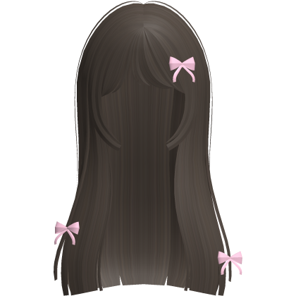 pretty long hair cute doll dark brown Roblox item