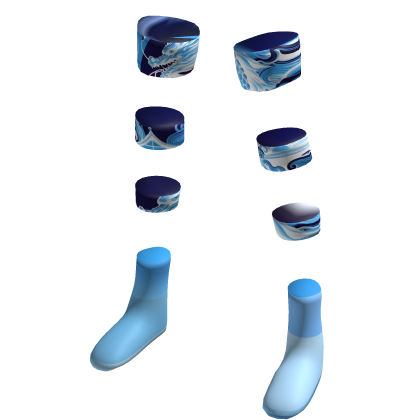 Blue Light Dragon Pants & Shoes