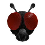 Black Fuzzy Fly Head Mask