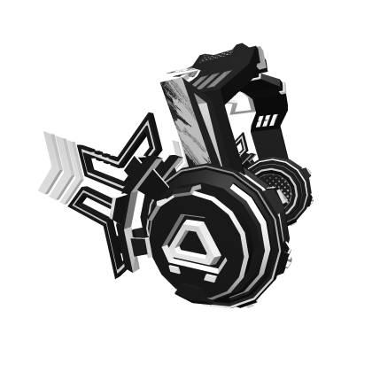 Black White Grunge Cyber Headphones