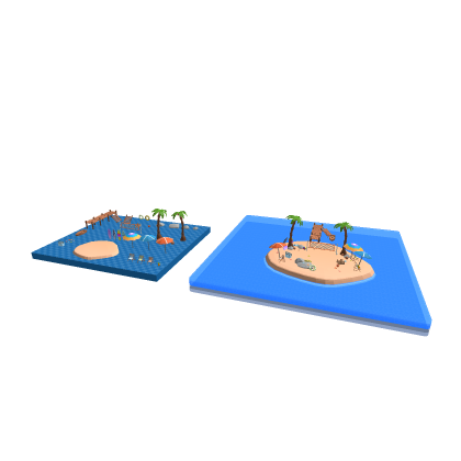 🏝 Low Poly Tropical Beach Pack