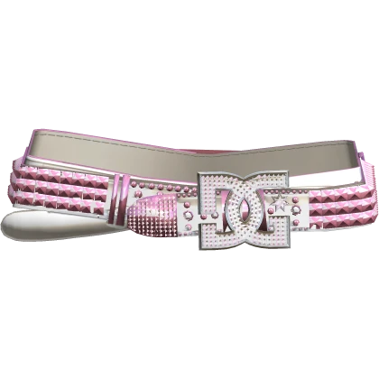 独創的 White Pink Rhinestone Scene Y2K Gyaru Roblox | Belt McBling 小物