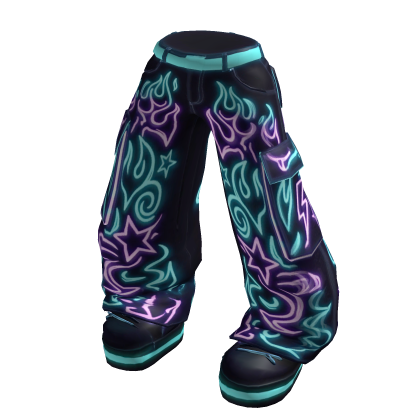 Glow Black Emissive Baggy Pants 