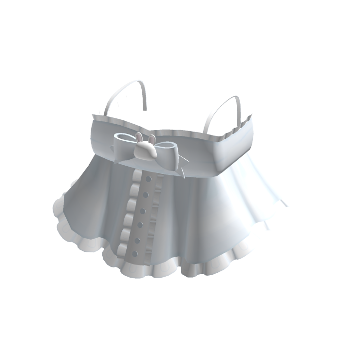 ♡ : cute blue button up bunny ruffle dress