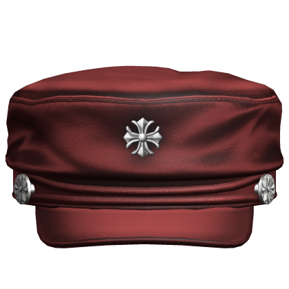 Red Y2k Cross Emo Punk Leather Beret Hat