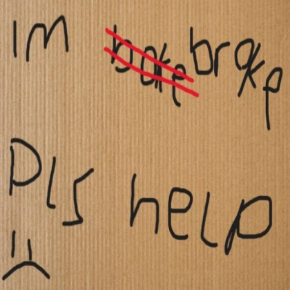 cardboard sign homless