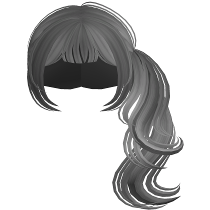 Preppy Dolly Curled Side Ponytail (Gray)