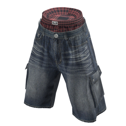 💗Y2K LAYERED BERMUDA DENIM PANTS_BLUE thumbnail