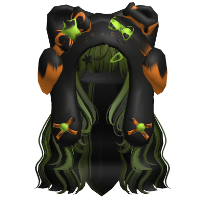 Green Cute Cozy Kitty Hood Hair