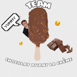 .Chocolat avant la crème.