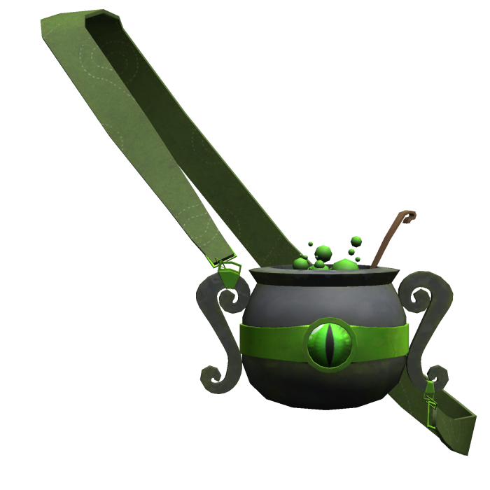 green halloween witch cauldron bag