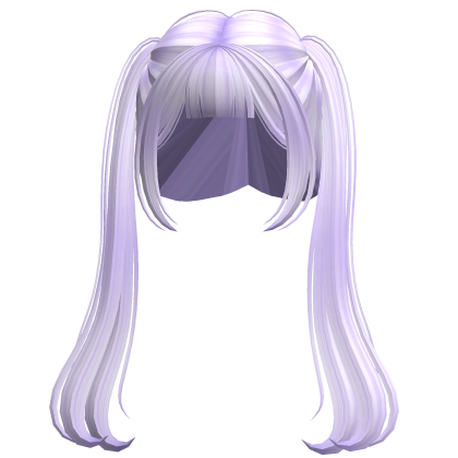 Long Anime TwinTails w/ Bnags (Pastel Purple) Roblox item