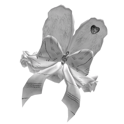 White Gothic Ruffle Music Note Hat