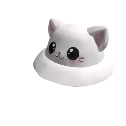 ♡ kawaii white kitty hat pink ears neko aestheti