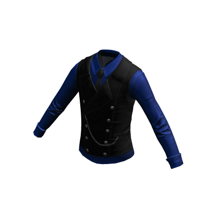 Formal Shirt w/ Vest & Tie | Black Blue