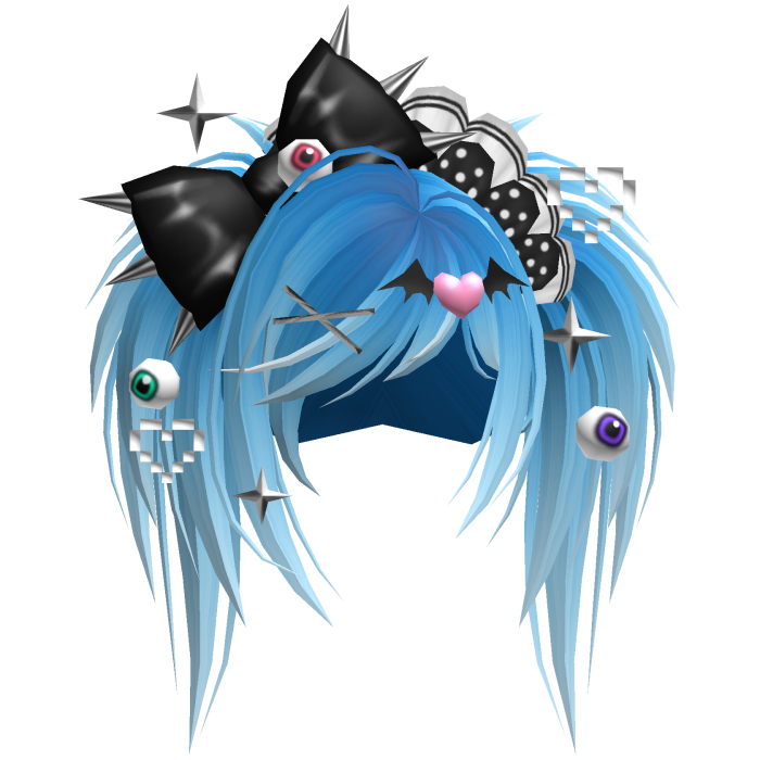 Pastel Goth Punk Pigtails in Icy Blue