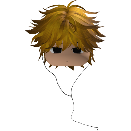 Y2K emo boy with headphones, yellow hair