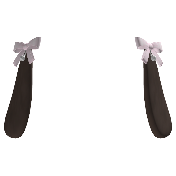 𖹭 delicate bunny ears with bows (Dark Brown)