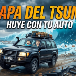 🌊 ¡ESCAPE DEL TSUNAMI POR AUTOS ! 🏃‍♂️💨