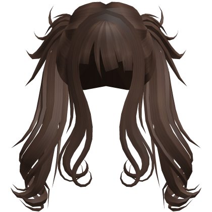 Cute Swirly Long Pigtails (Brown) Roblox item