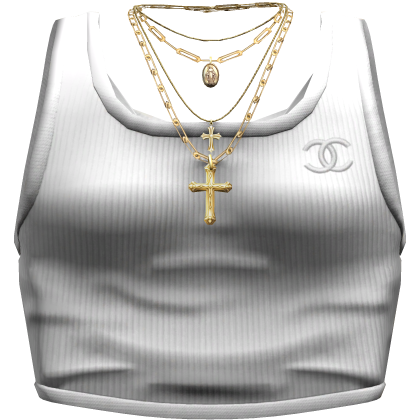 CC Simple White Tank Top w/ Necklace Bundle 3.0 Roblox item