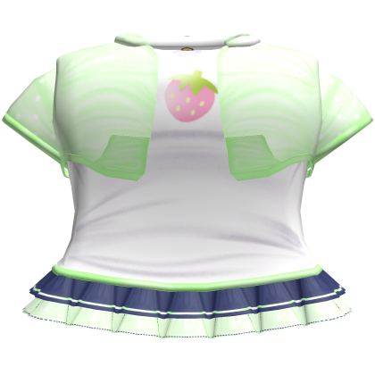 cutecore strawberry top n skirt w jacket green