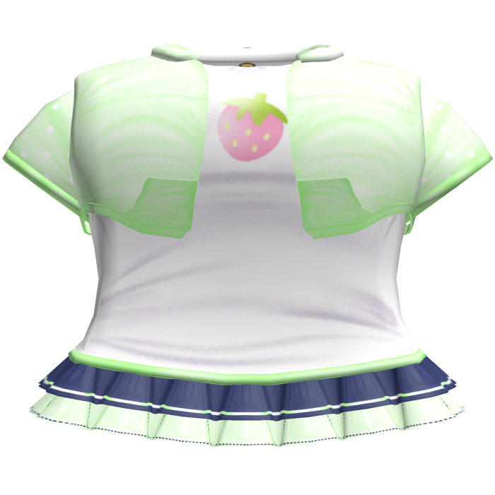 cutecore strawberry top n skirt w jacket green
