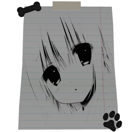 cute anime girl paper face