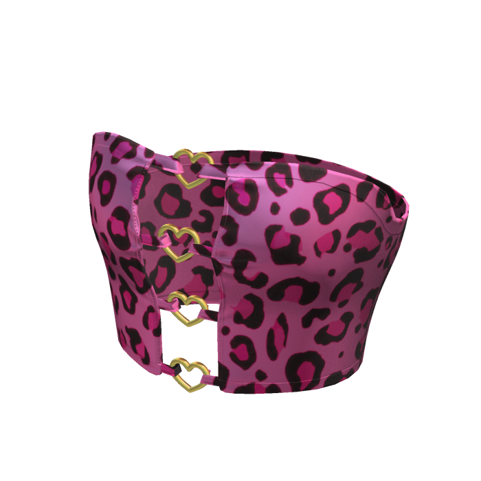 Hot Pink Cheetah Y2K Chic Heart Gyaru Top • DD30