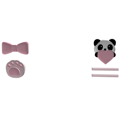 Cute Kawaii Panda Soft Fluffy Pink Clip